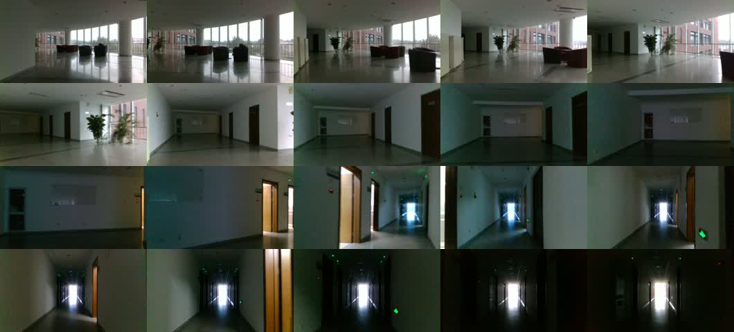 Robot corridor capture used as a spatial reconstruction source.